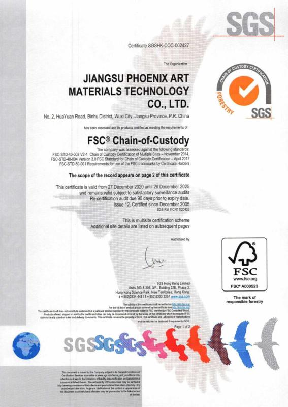 FSC - Jiangsu Phoenix Art Materials Technology Co., Ltd.