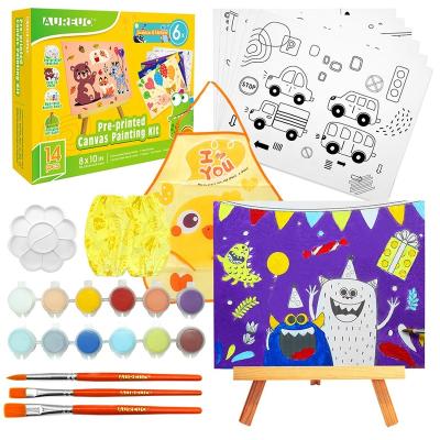 China AUREUO Preprinted Canvas Science Nature Themed Boy Painting Set DIY Painting Kits For Kids AKPCPK101 for sale