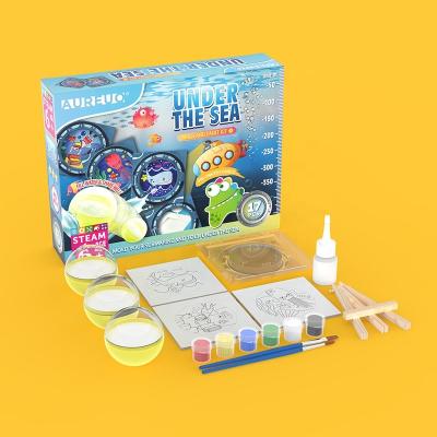 China AUREUO Kids Creative Mold and Paint Kit Under Sea Theme STEAM Education Art Children Painting Set AKMAPK201 for sale