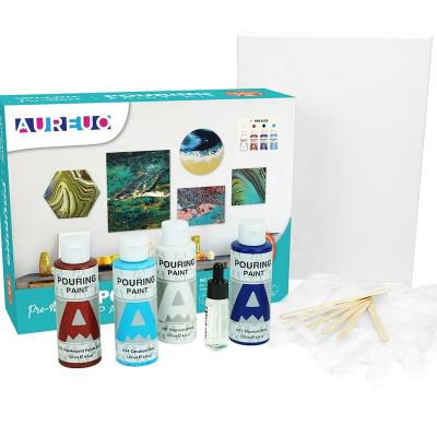 China AUREUO 120ml Premixed 4 Colors Pouring Acrylic Paint Set DIY Acrylic Paint For Astist 120mL for sale