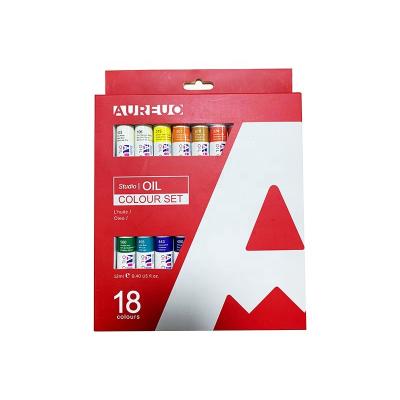 China AUREUO 18 Colors Aluminum Tube Art Oil Paint Set Pure Studio 12ml Grade Factory Supply 12mL for sale