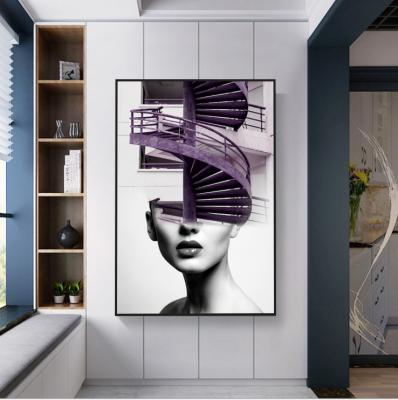 China Wall Light Luxury Design Abstract High Resolution Printing Art Portrait Oil Painting Canvas Decorative Painting for sale