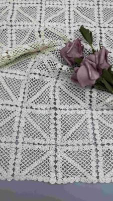 China 100% Cotton Ivory GEO High Quality Embroidered Lace Fabric Full Width For Fashion Women Clothing for sale