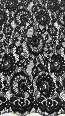 China High Quality Special Chenille Yarn Floral Scalloped Edge Lace Fabric By The Yard Dress For Fashion zu verkaufen