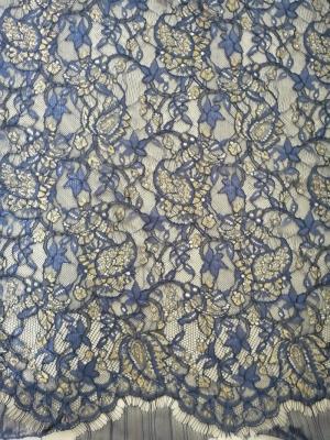 Chine Tissu métallique de dentelle de Lurex de marine à vendre