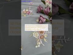 3D Floral Fabric Sequin Elegant And Breathe Mesh Lace Fabric Luxury Occasion Evening Fabric