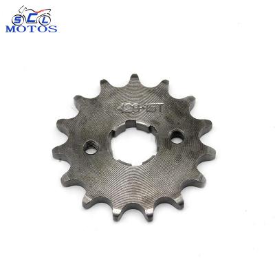 China A3 Steel+zinc Motorcycle Front Chain Sprocket For 125 150cc Spare Parts for sale