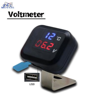 China Plastic USB Charging Volt Meter 5V3A Digital Temperature Voltmeter For Motorcycle for sale