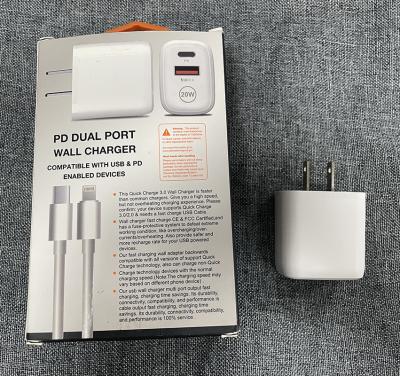 China Mobile Phone Plug & Play QC 18W PD 20W 5A USB Dual Charging 1m Cable US Pin Charger Kit For iphone 12 pro max for sale