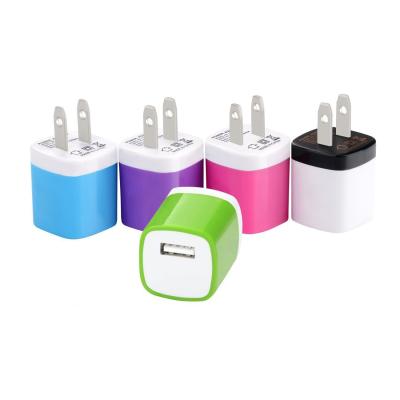 China Portable Universal Cube 5V 1A USB Wall Phone Charger Block In Cell Phone Mini Free Sample For AirPods Smart Watch Single Port for sale