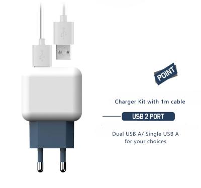 China Mobile Phone BSCI Factory CE RoHS ERP Dual USB Wall Charger Kit For Samsung Mobile Phone Best Selling Products 2020 Europe for sale