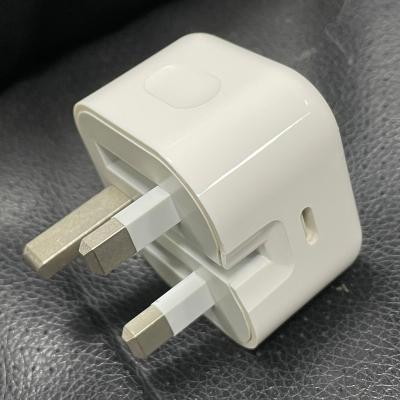 China White Foldable UK Plug 3pin Plug Cube UK Charger Foldable For iPhone 12 USB Type C PD 18W 20W Single USB Port Phone Charger Adapter In Paper Box for sale