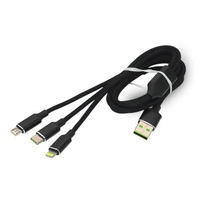 China With Quality Bulk Cheap Micro OEM 3A Micro USB A To USB C 8pins 1m 1.2m Length 3 In Cable 1fabric Factory Direct Selling for sale