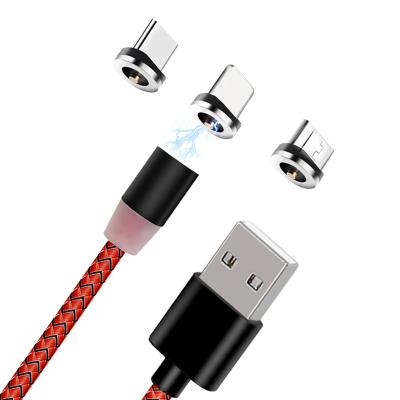 China New MP3/MP4 Player Magnetic Attraction 8 Pin 3 In 1 Fast Charging Cable Type C Micro Usb Data Cable For IOS Android for sale