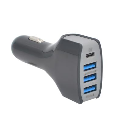 China Power Charging Amazon Top Selling 4 Usb Car Mobile Phone Charger QC3.0 7A Left Fast Quick Usb Car Charger for sale