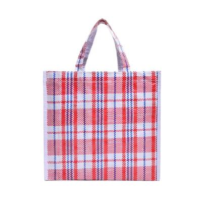 China 100%recyclable fashion oem and odm two tone nonwoven small grid tote bag for sale