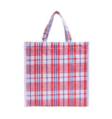 China 100%Recyclable Customized Product Small Grid Reusable Cloth Shopping Tote Bags for sale