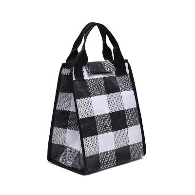 China 100%recyclable plaid big handbag small pp woven fabric recyclable bags for sale