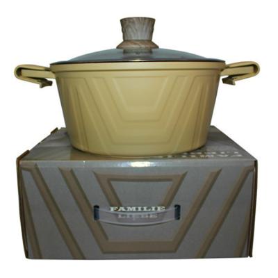 China Viable Die Stocked Bottom Casserole Wholesale And Retail Aluminum Granite Coating Induction Pot for sale