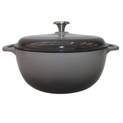 China Sustainable cast iron dutch oven. Pre-Seasoned Pot With Stocked Lid And Double Loop Handle Casserole Pot for sale