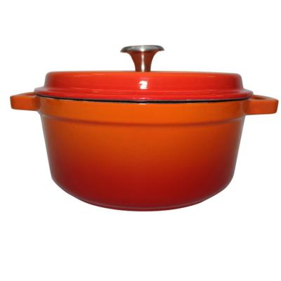 China Sustainable cast iron dutch oven. Pre-Seasoned Pot With Lid And Granite Enamel Coating Double Loop Handle Casserole Pot for sale