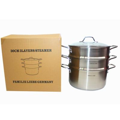 China Sustainable 304 Stainless Steel Without Bottom Stored Induction Steamer And Steamer Casserole Set Double Liner Boiler for sale