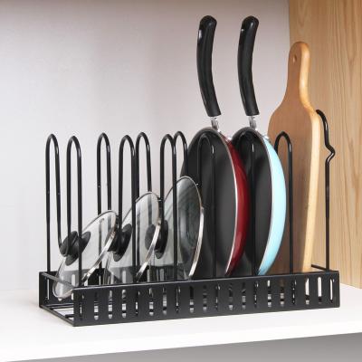 China Viable Pots and Pans Organizers for Cabinet, Adjustable Pot Rack Organizer Under Cabinet, Pan and Pot Holder Rack for sale