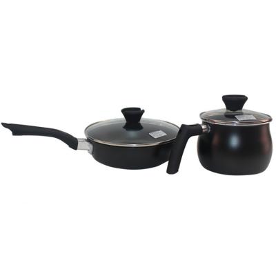 China Non-Virable Series Aluminum Alloy Stick Classic Frying Pan and Small Pan Set Dishwasher Safe Induction Bottom for sale