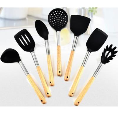 China Viable Nylon Kitchen Accessories Cookware Cookware Kitchen Tools Black Silk OEM Logo Printing Eco for sale