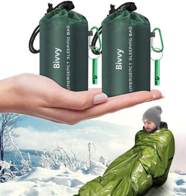 China PE Emergency Sleeping Bags Thermal Emergency Blankets Ultralight Space Blankets For Hiking, Camping, First Aid Kits for sale