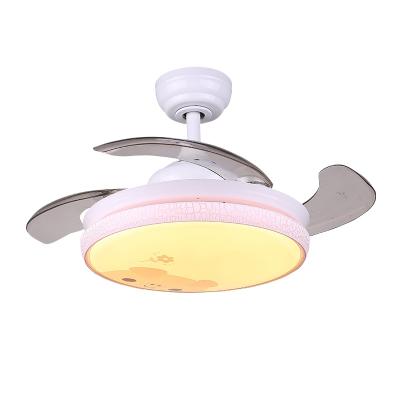 China With Blades 36W Light Decorative Retractable Ceiling Fans Remote Control For Home for sale