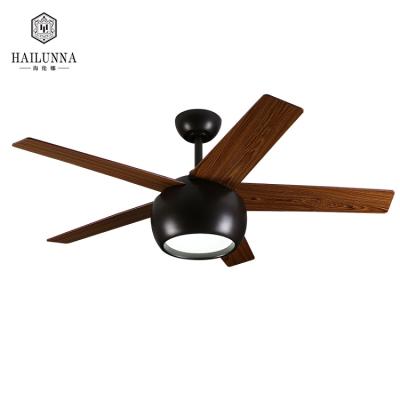 China Modern Interior Design Bedroom Cafe Gold Plywood Blades Ceiling LED Fan Lighting for sale