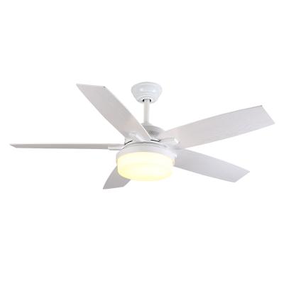 China Europe Commercial Contemporary Style Hotel Ceiling Fan Light Bright White DC Motor for sale