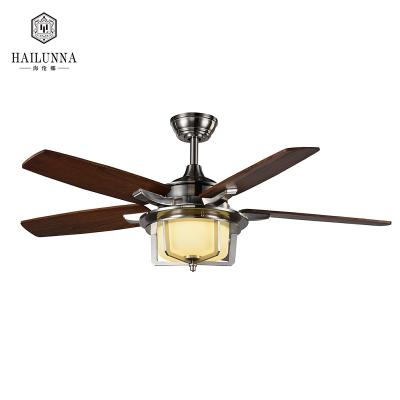 China Modern Hotel Guangdong Sand Nickel Color 12W LED Ceiling Fan Pendant Light for sale