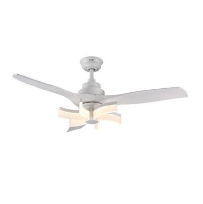 China Hotel Modern Stylish White 3 Pieces Solid Wood Ceiling Fan 36W LED Leaf With Light for sale