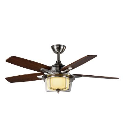 China Wholesale Modern Creative Hotel Nickel Color 12W LED Ceiling Fan With Light for sale