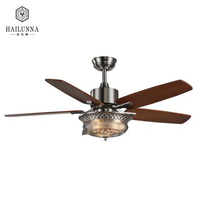 China With Light New Style Wooden Decorative Solid Wood Blade Ceiling Fan With Light Remote Control for sale