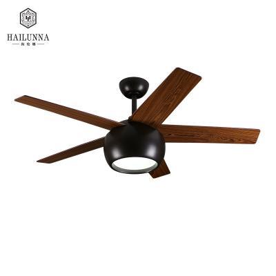 China -- Good Quality Remote Control Plywood Blades Ceiling Fan Pendant Lamp with Glass Shade for sale