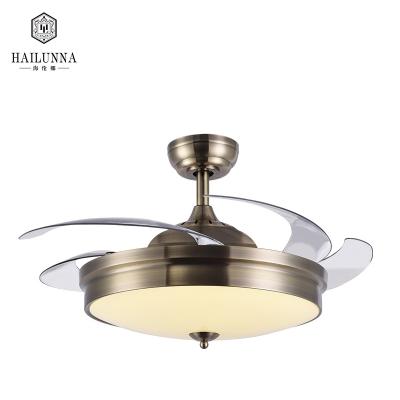 China High Quality Invisible Ceiling Fan Light Ceiling Fans PC Blade Best With Light And Remote Control for sale