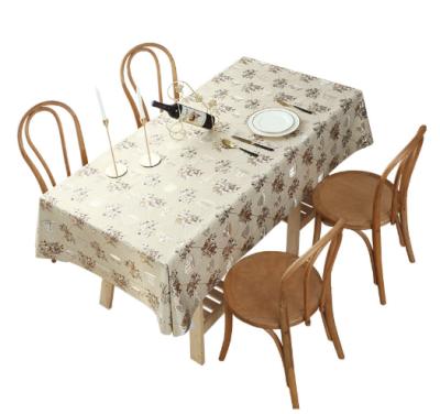 China Stripe European rectangular tan tablecloth dining table cloth waterproof and oil proof tablecloth dining protection for sale