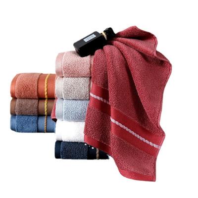 China 2022 new luxury simple white adult men and women face couple cotton towel set household cotton towel viable custom for sale