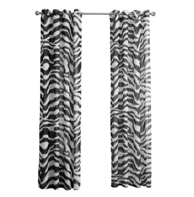 China Simple New Black And White Print Insulated Curtain Decorative Bedroom Shading Japanese Cotton Hemp Curtain for sale