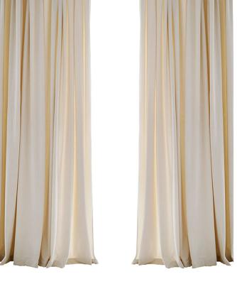 China New 2022 Nordic soft light luxury cream velvet bedroom hotel living room curtain sheer white beige customization for sale