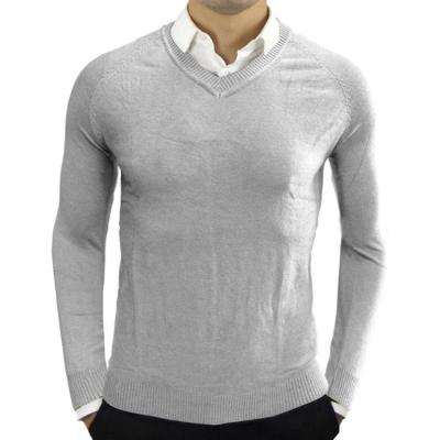 China Breathable Comfortable Design Mens V-Neck Basic Sweater Knit Solid Sweaters In Colorful Color for sale