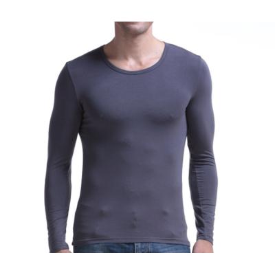 China Custom Mens Long Sleeves Shirt Ultra Soft Breathable Thermal Modal O-Neck Long Underwear for sale