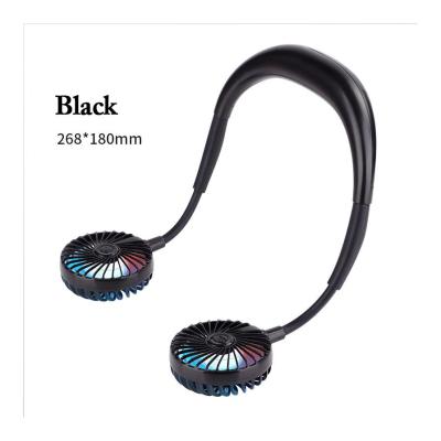 China Mini Neck Hanging Fan Outdoor Noise Reduction and Design Mute Reflective Black for sale