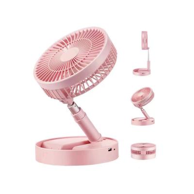 China 5 Blades Size Usb Charging Stand Mini Folding Outdoor Wholesale Telescopic Electric Fan for sale