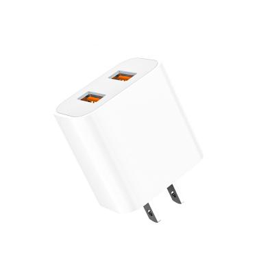 China UniversalÂ   Factory Wholesale QC3.0 Fast USB Charger 2 Ports US Plug Wall USB Charging Traveling Charger for sale