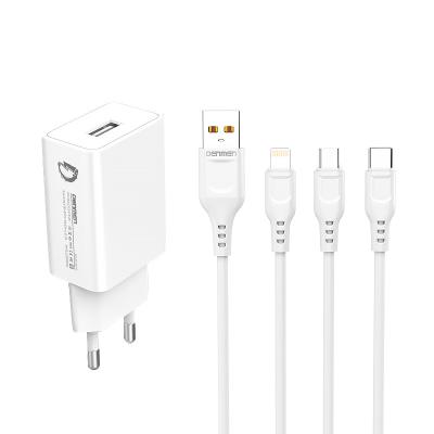 China UniversalÂ   Wholesale Original Factory Quality Mobile Phone USB 12W Fast Wall Charger Phone Charger Charging Kit Set for sale