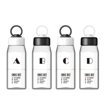 China 400Ml Viable E-commerce Logo PP Free Custom Plastic Water Bottle BPA Free Border With Rope Market Hot Selling Products for sale